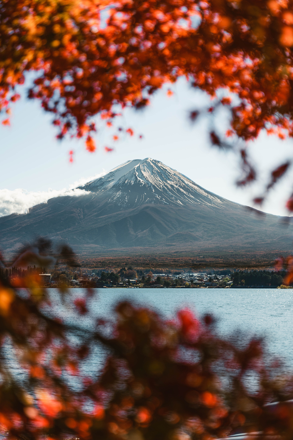 Mount Fuji and Lake Kawaguchi in Japan